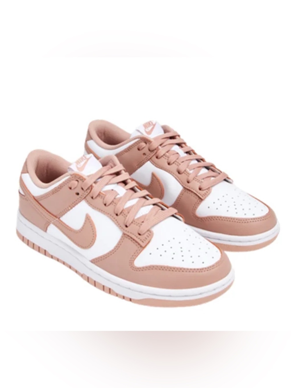 Women's Pink and White Low-Top Sneakers Size 6.5